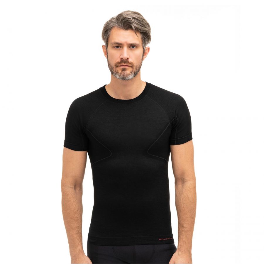 Brubeck ACTIVE WOOL men's t-shirt black 2/3