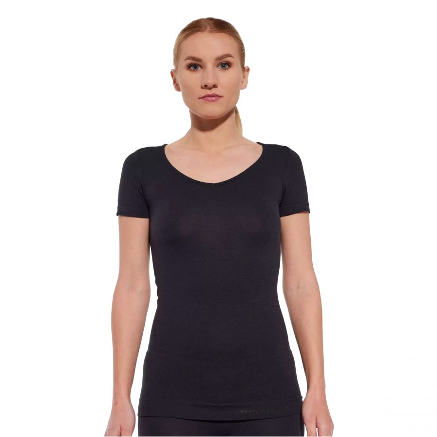 Brubeck COMFORT MERINO women's t-shirt black 3/4