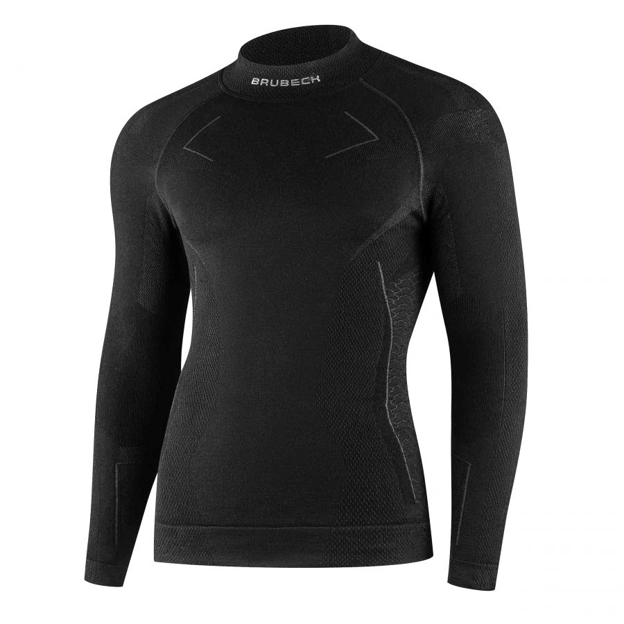 Brubeck Extreme Merino men's sweatshirt black 3/4