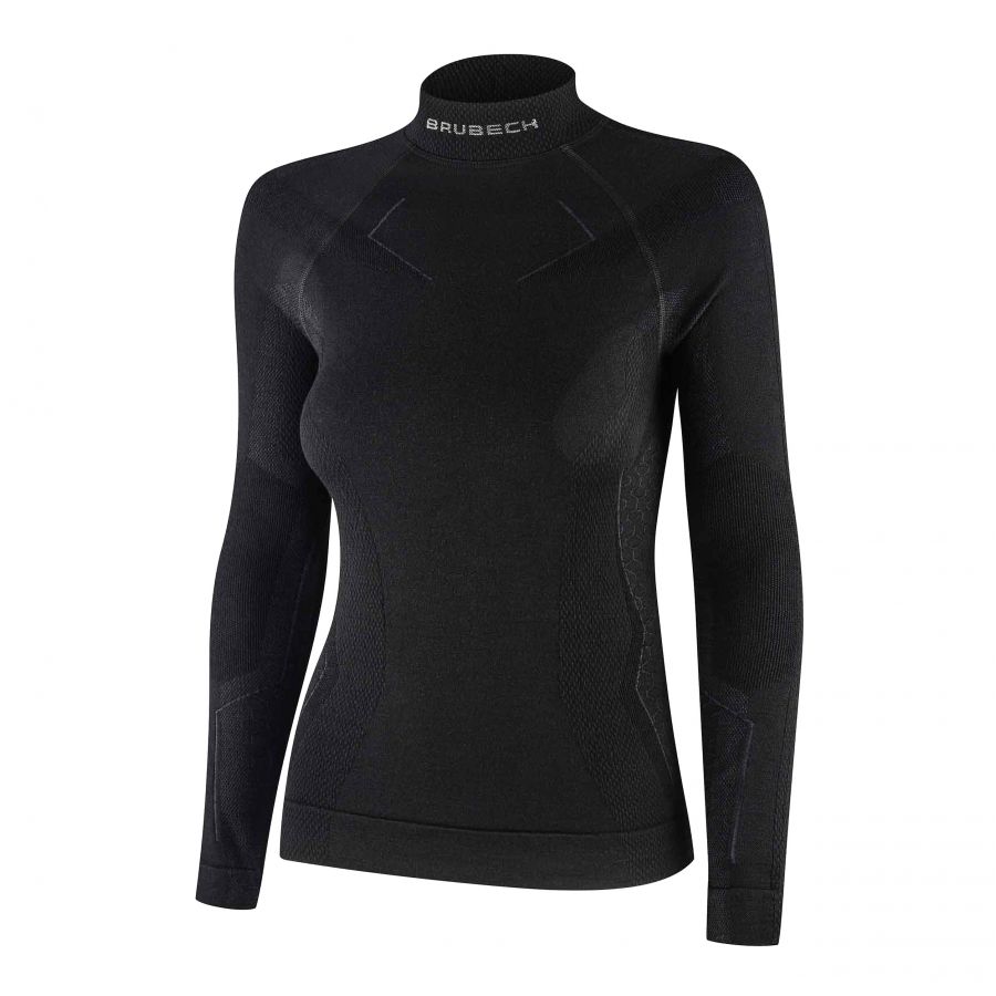 Brubeck Extreme Merino women's sweatshirt black 3/4