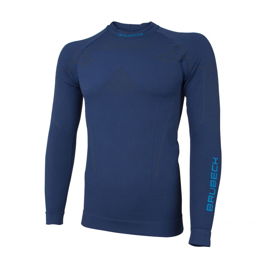 Brubeck THERMO men's sweatshirt black and blue 1/4