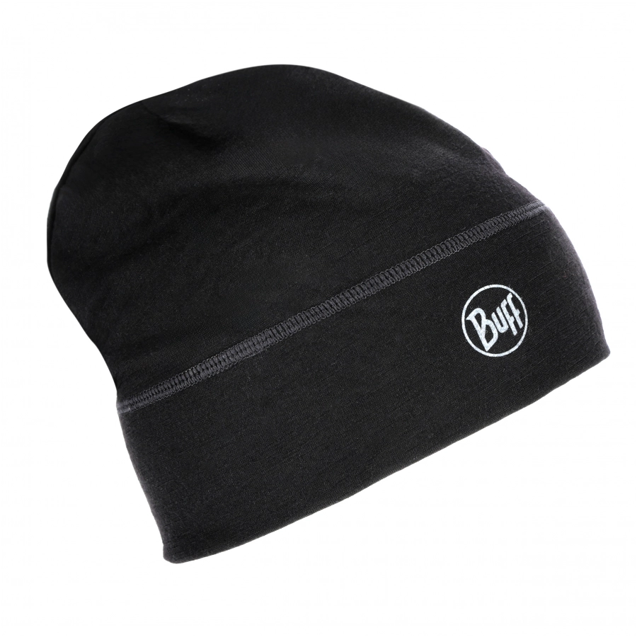 BUFF unisex Merino Beanie Solid black. 2/5