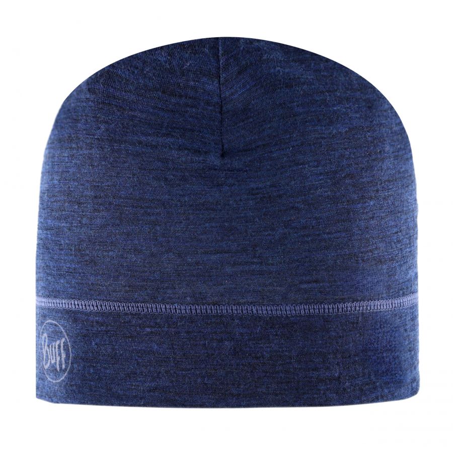 BUFF unisex Merino Beanie Solid navy blue cap. 1/6