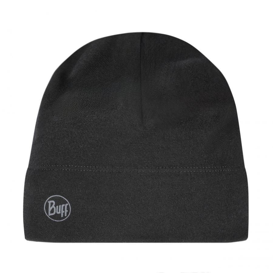 BUFF unisex Merino Midweight Hat Solid black 1/5