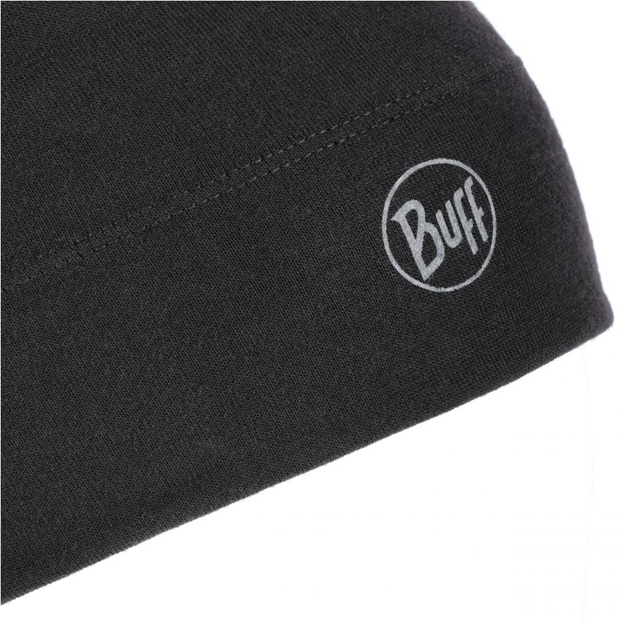 BUFF unisex Merino Midweight Hat Solid black 3/5