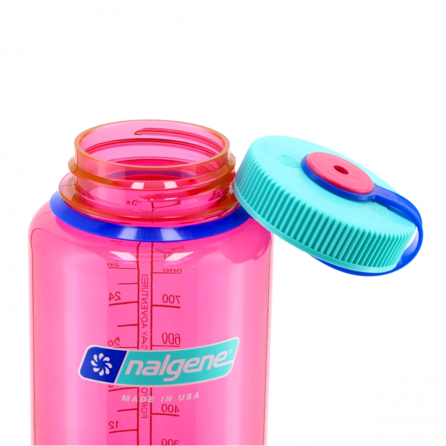 Butelka Nalgene Wide Mouth 1 l różowa z szerokim wlewem 3/4