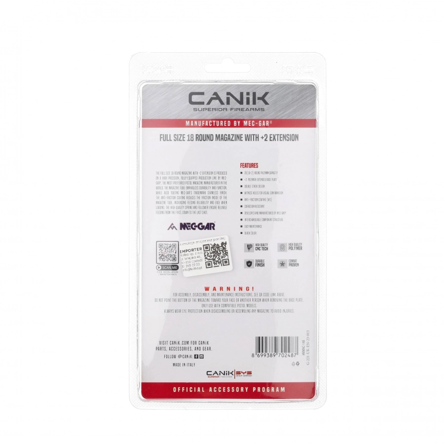 Canik full size pistol magazine 20 rounds 4/4