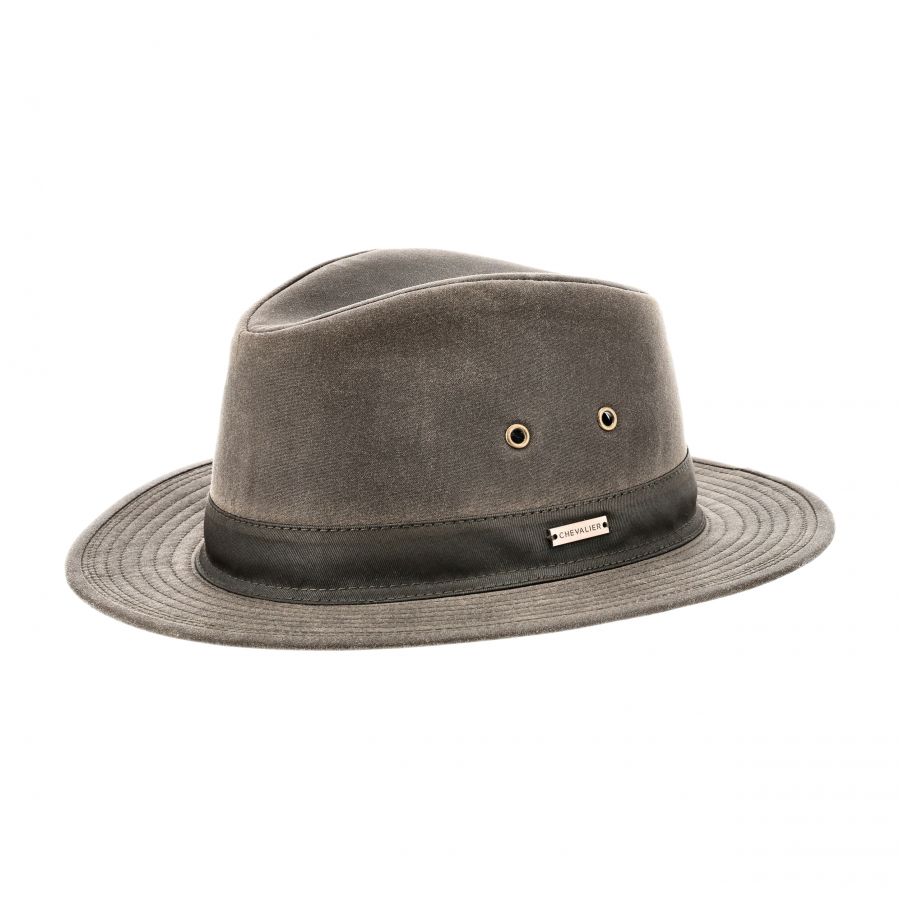 Chevalier Bush Waxed Leather Brown Hat 1/3