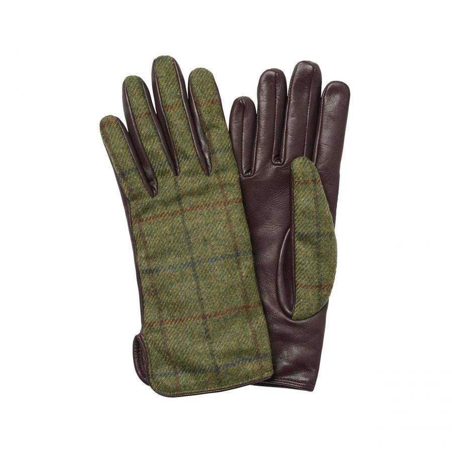 Chevalier Lyndey Tweed Winter Moss Checke Gloves 1/2