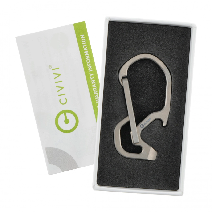 Civivi Click Gray Titanium Carabiner CA-01A 4/4
