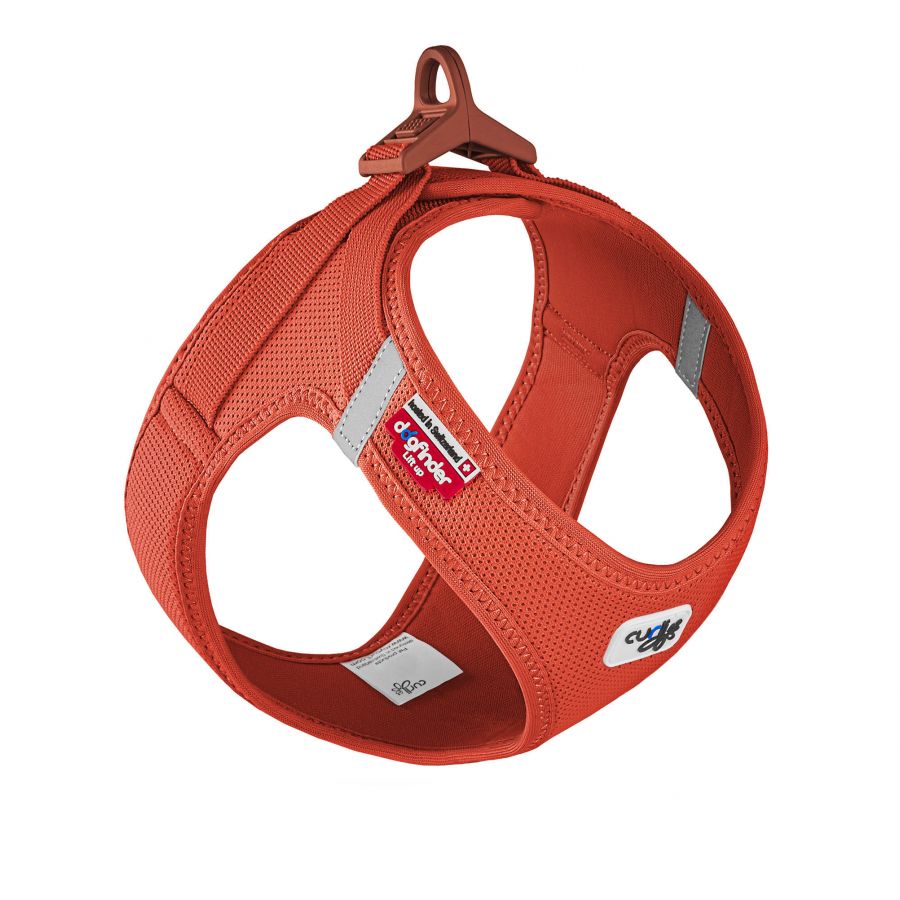 Curli Clasp Air-Mesh dog harness orange 1/3