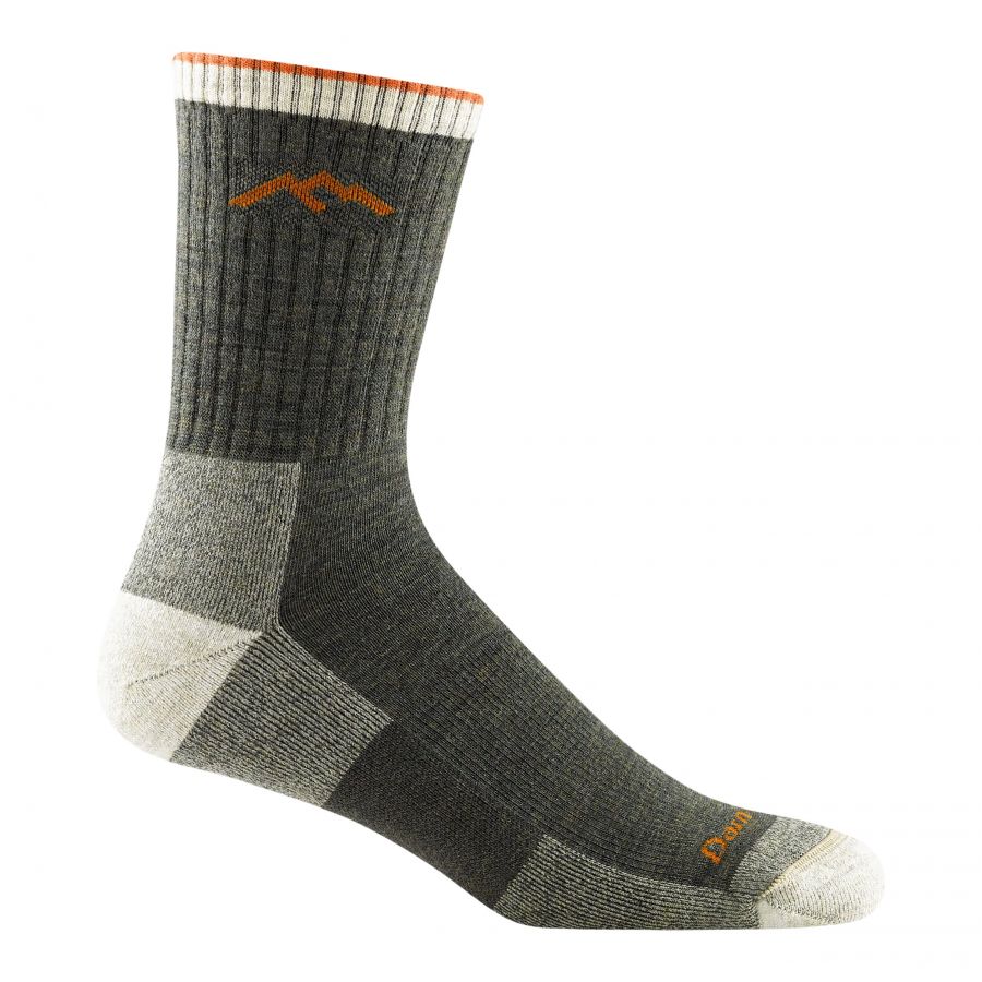 Darn Tough Hiker Olive trekking socks 1/4