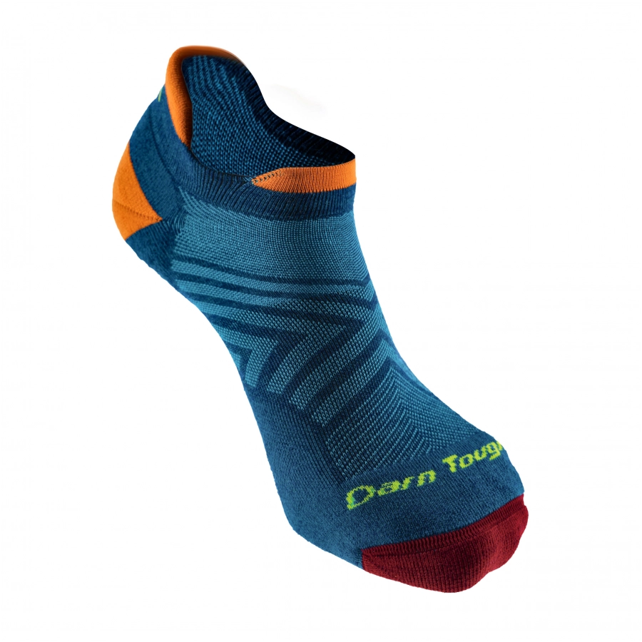 Darn Tough Run No Show Dark Teal Running Low Socks 3/6