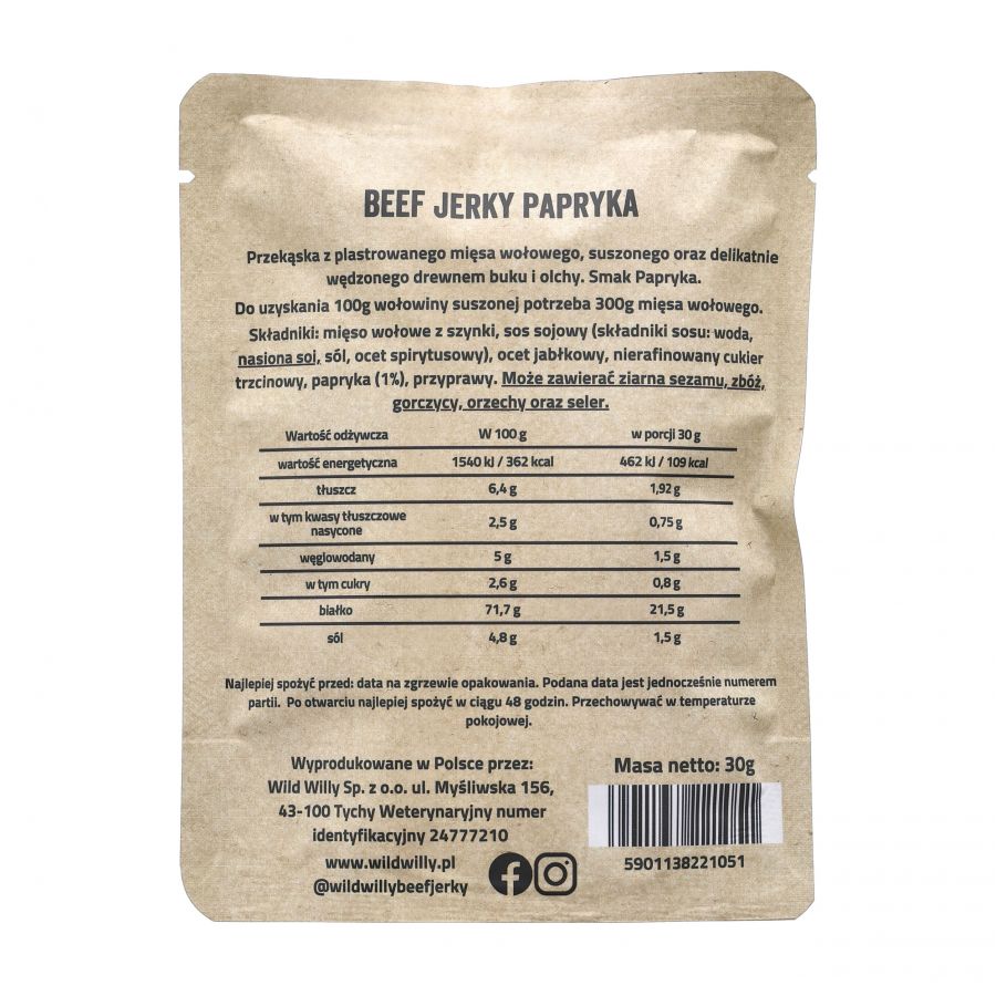 Dried beef Wild Willy pepperless 30 g 2/2