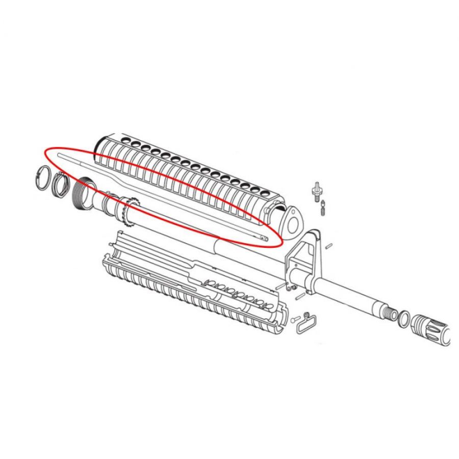 Eemann Tech gas tube for AR-15 short 3/3