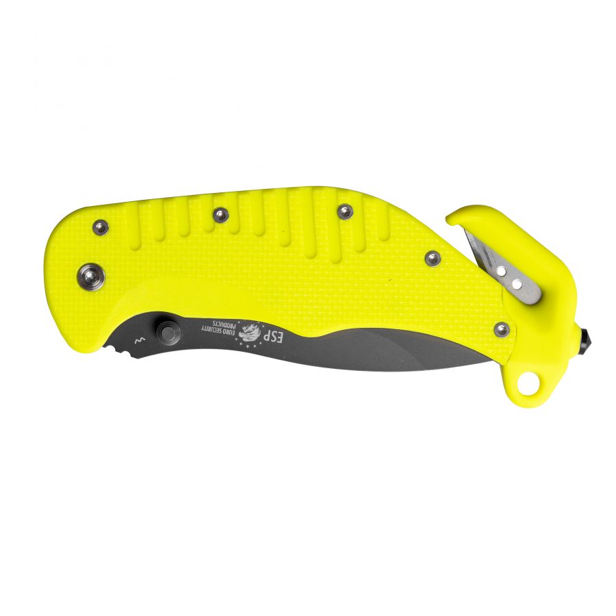 ESP rescue knife with half serrated blade yellow 4/6