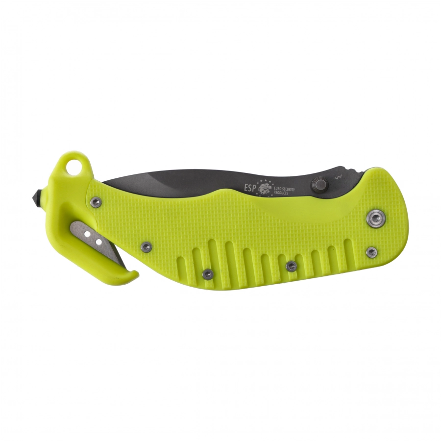 ESP rescue knife with half serrated blade yellow 4/5
