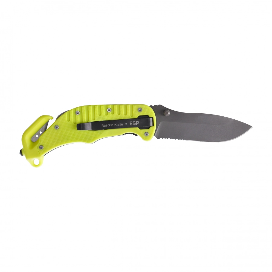 ESP rescue knife with half serrated blade yellow 2/5