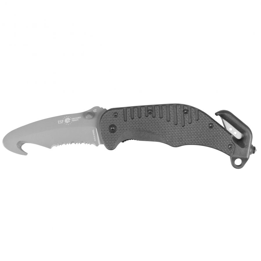 ESP rescue knife with rounded tip black 1/3