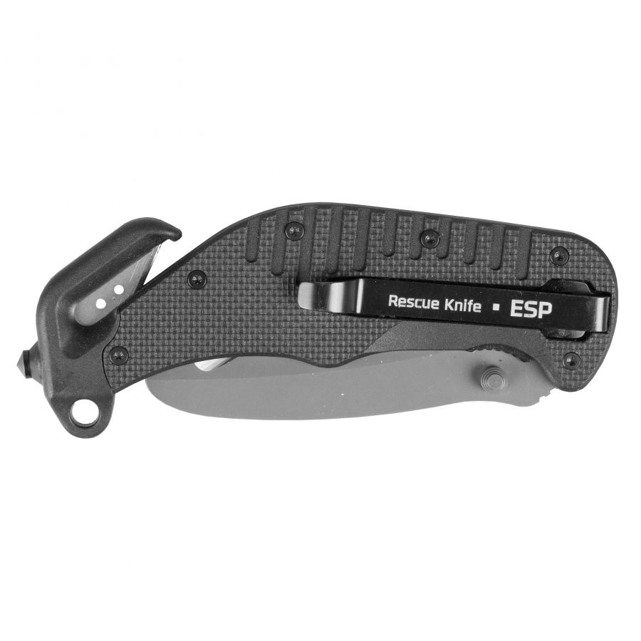 ESP rescue knife with rounded tip black 3/3