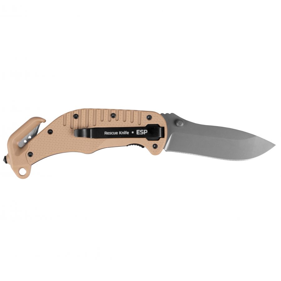 ESP rescue knife with smooth khaki blade 2/3