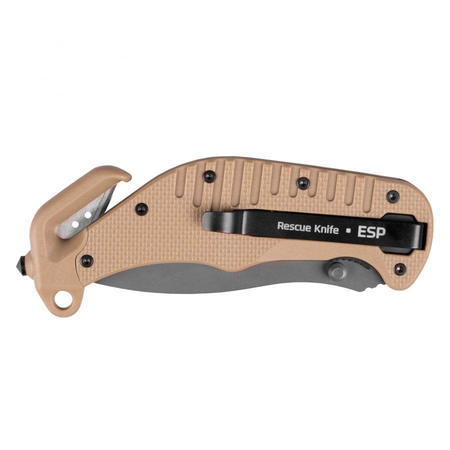 ESP rescue knife with smooth khaki blade 3/3