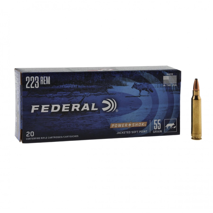 Federal ammunition cal. 223 Rem 55gr/3.56g 1/4