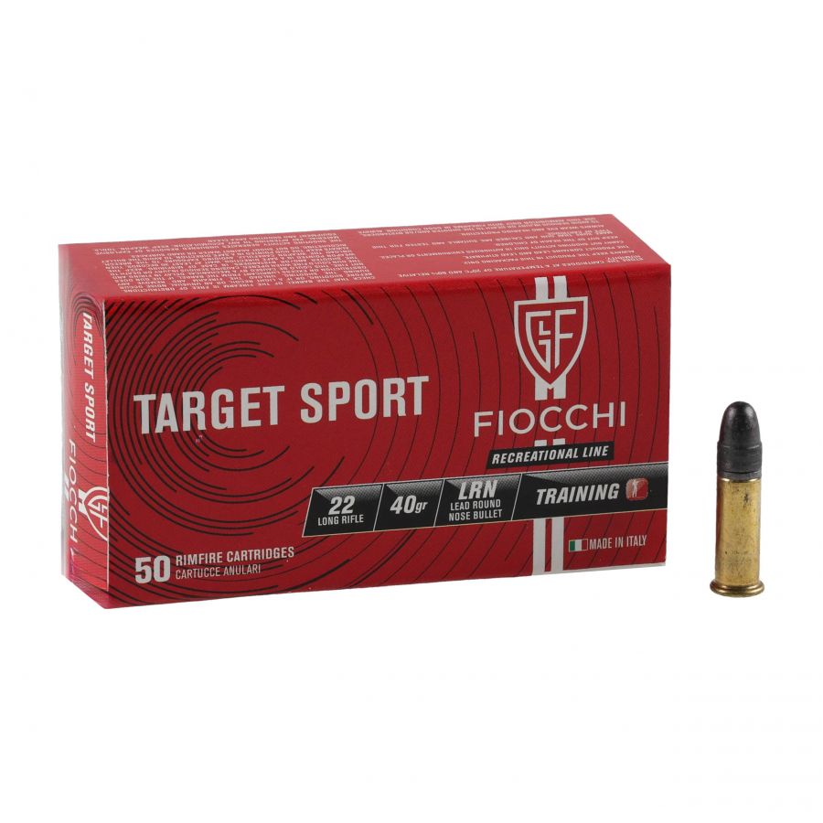 FIOCCHI .22LR TARGET SPORT LRN 2.59g/40gr ammunition 1/4