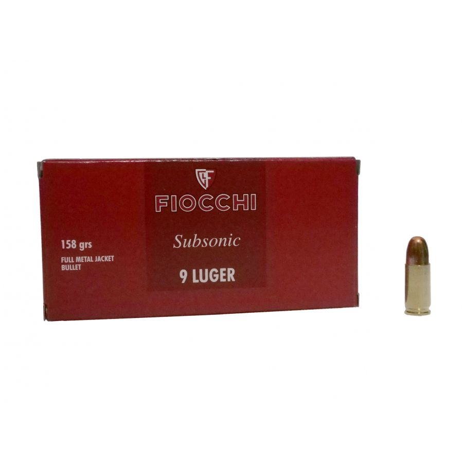 Fiocchi 9 mm Luger ammunition 10.24 g/158 gr SUB FMJ 1/1