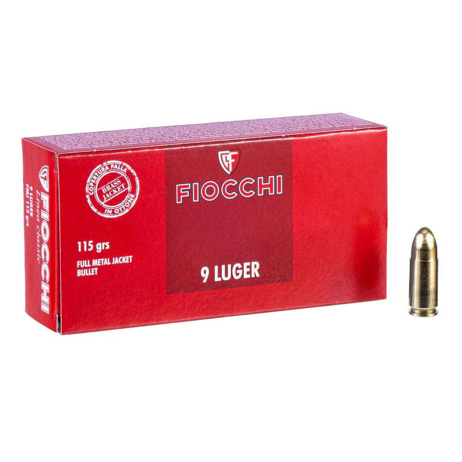 Fiocchi 9mm Luger 7.45g/115gr FMJ ammunition 1/3