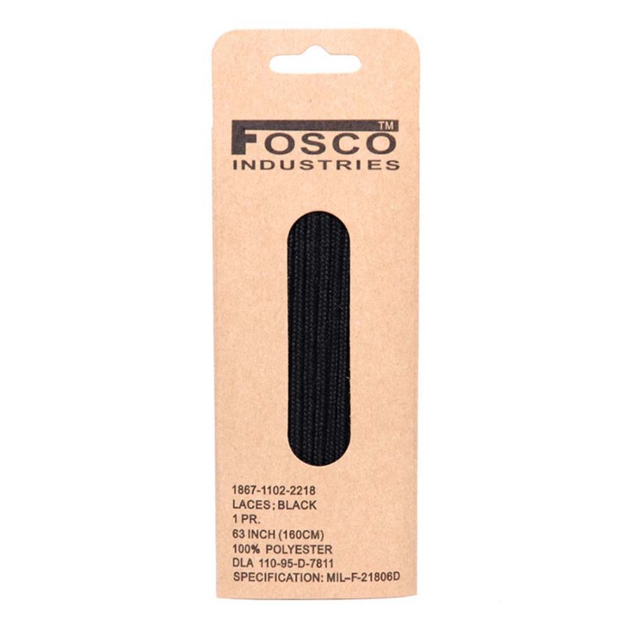 Fosco laces 160 cm polyester black 1/1