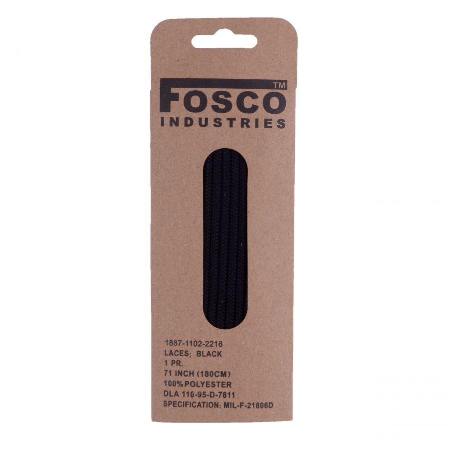 Fosco laces 180 cm polyester black 1/2