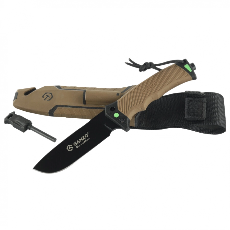 Ganzo fixed blade knife G8012V2-DY flintlock 3/8