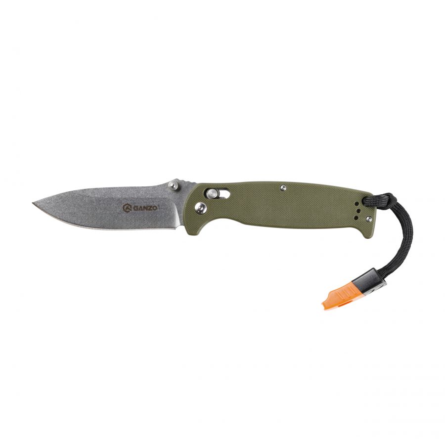 Ganzo G7412-GR-WS folding knife with whistle 1/6