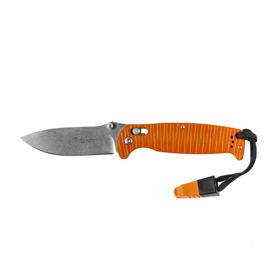 Ganzo G7412P-OR-WS folding knife with whistle 1/6