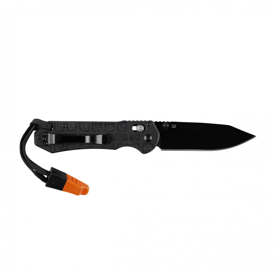 Ganzo G7453P-BK-WS folding knife with whistle. 2/6