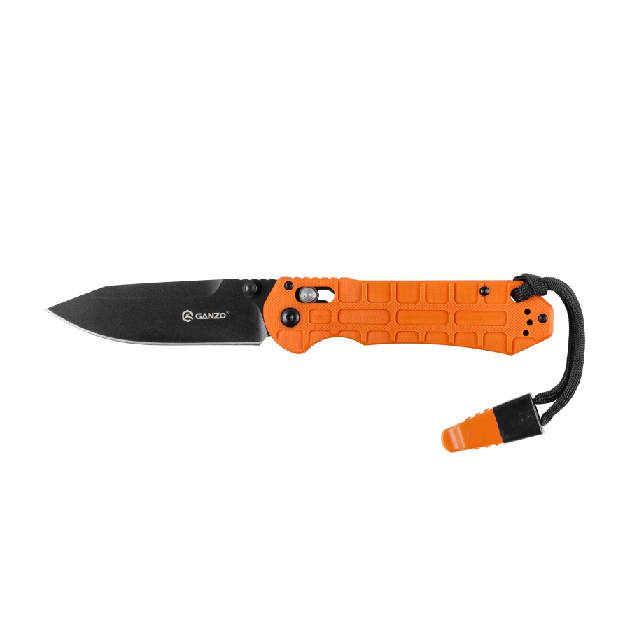Ganzo G7453P-OR-WS folding knife with whistle 1/6