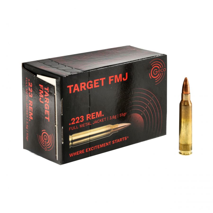 GECO ammunition cal. .223 Rem FMJ Target Clean 3.6 g 1/4