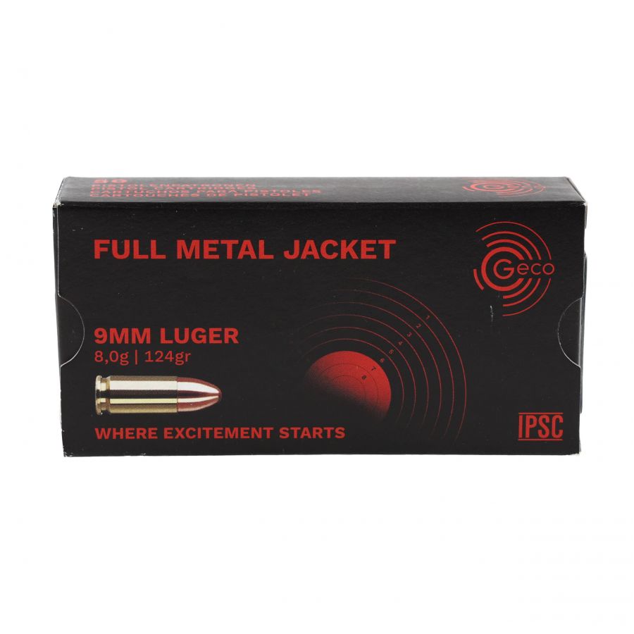 GECO ammunition cal. 9mm luger FMJ IPSC 8.0g 4/4