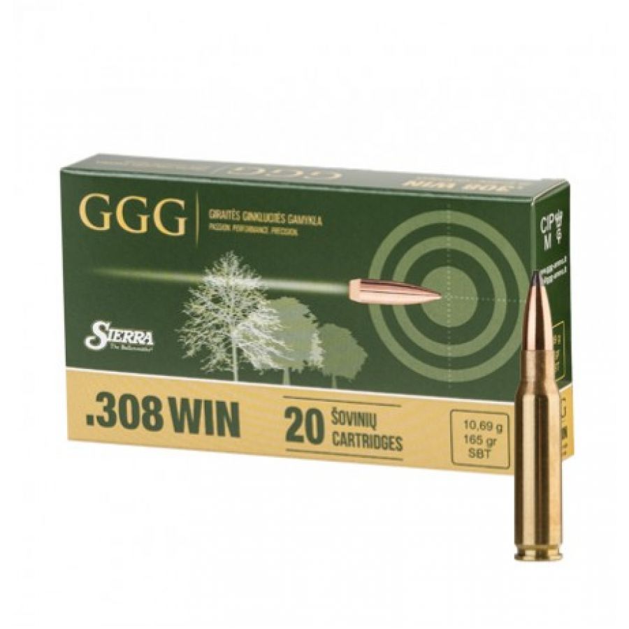 GGG cal .308 Win 165gr/10.69g Sierra SBT ammunition 1/1