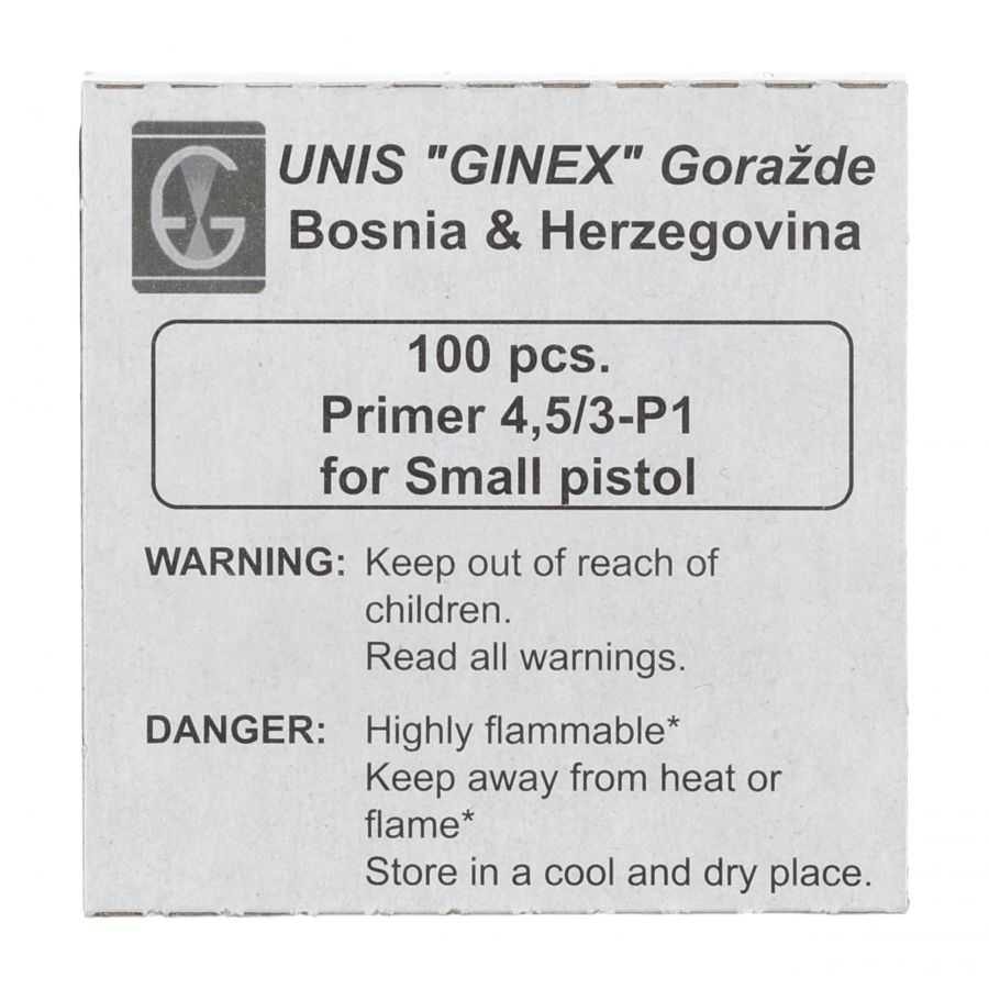 Ginex pistol primer small 100 pcs. 1/3