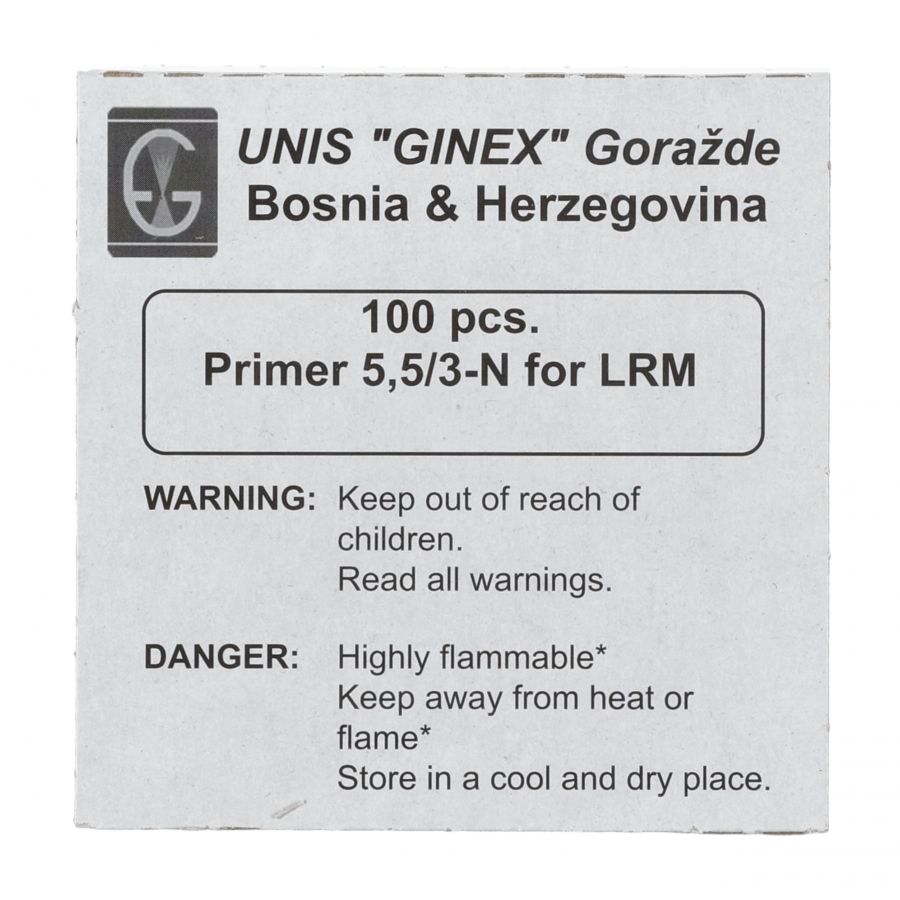 Ginex rifle primer large magnum 100 pcs. 1/3