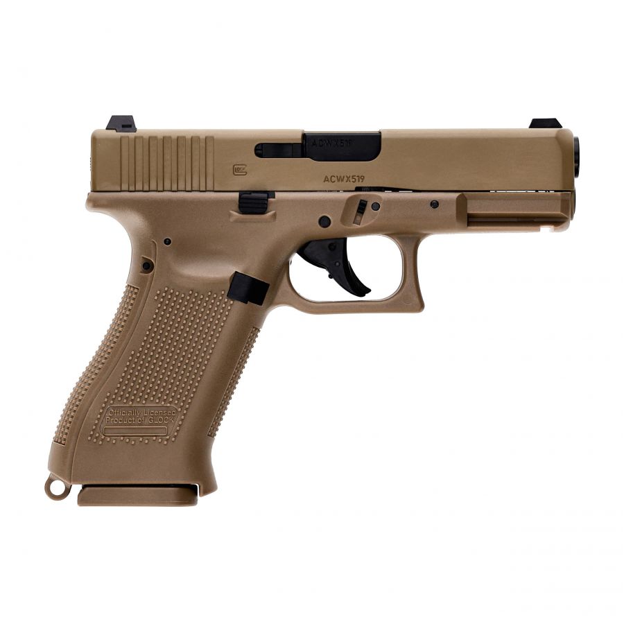 Glock 19X blowback 4.5 mm coyot wind gun 2/9