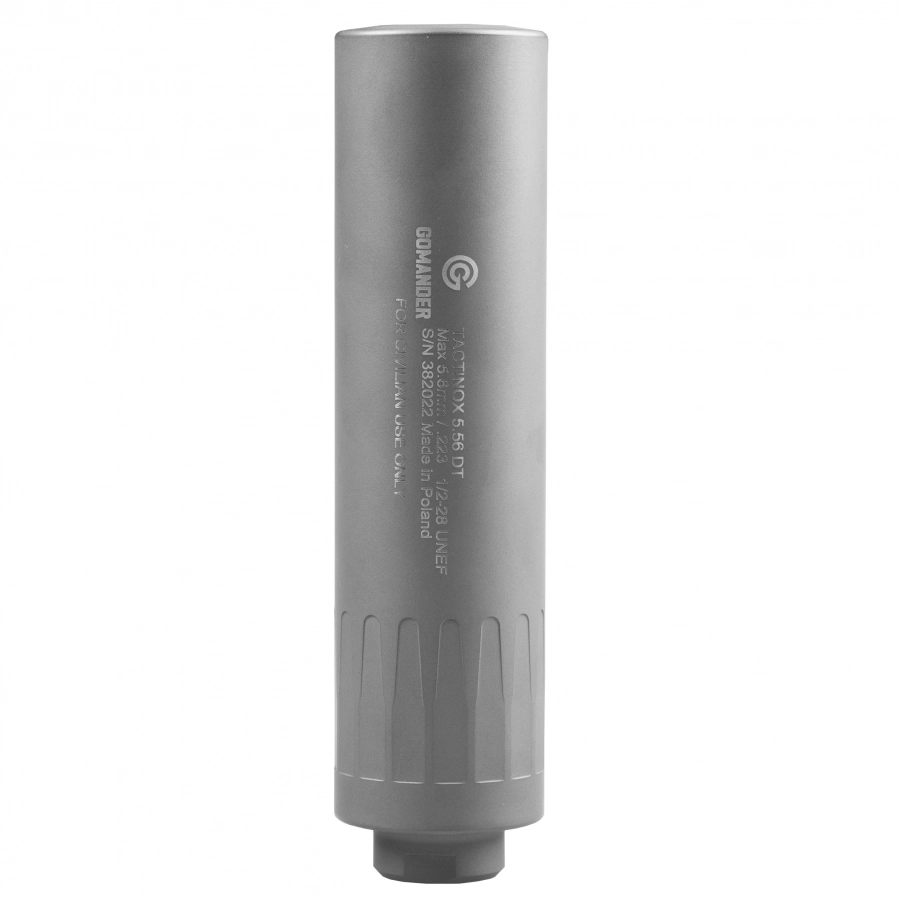 Gomander Tactinox stainless steel suppressor 5.56 DT 1/2x28 42 mm gray 1/2