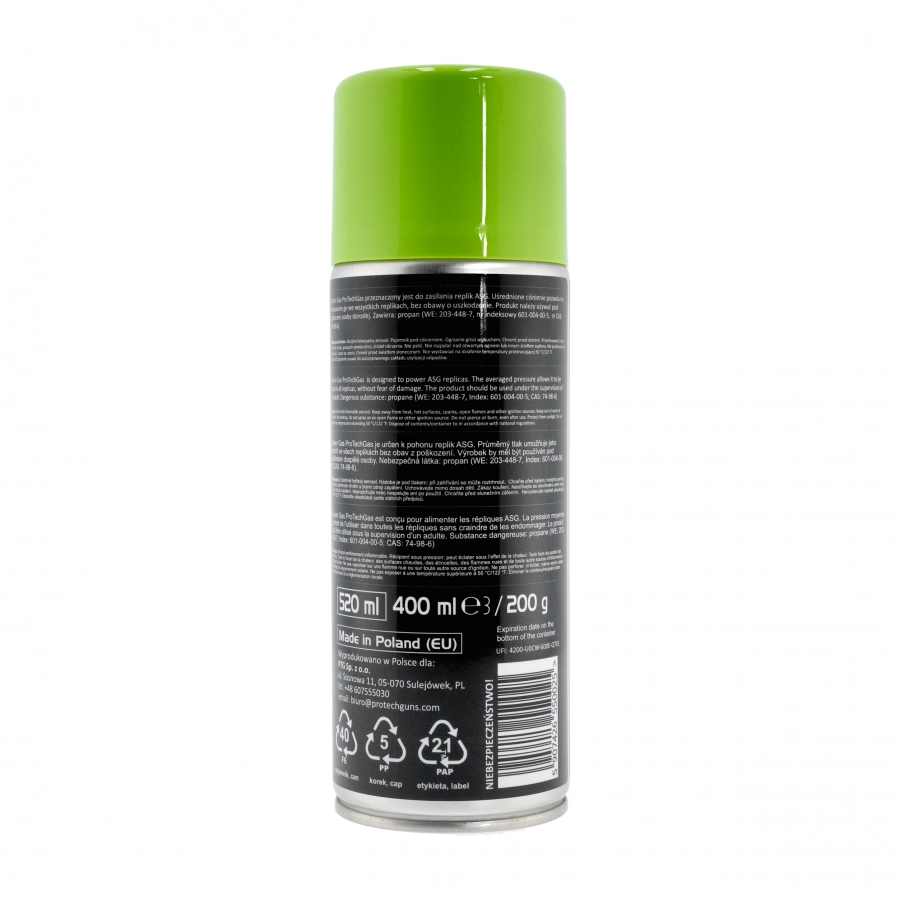 Green gas do zasilania replik Pro Tech Guns 520 ml 2/4