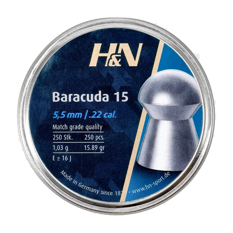 H&amp;N Baracuda 15 5.52/250 diabolo shotgun shells 1/4
