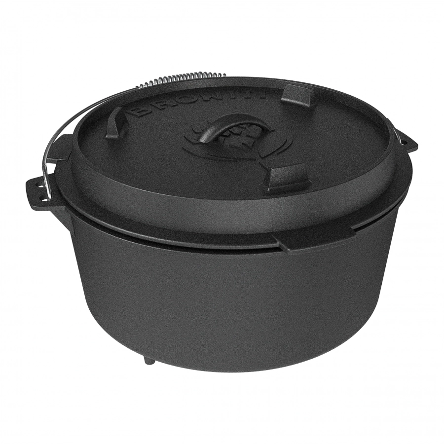 Hanging cauldron with cast iron pan 9 l 2/10