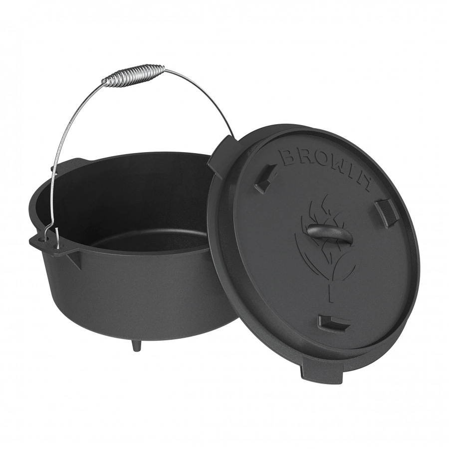 Hanging cauldron with cast iron pan 9 l 1/10