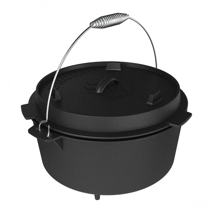 Hanging cauldron with cast iron pan 9 l 3/10