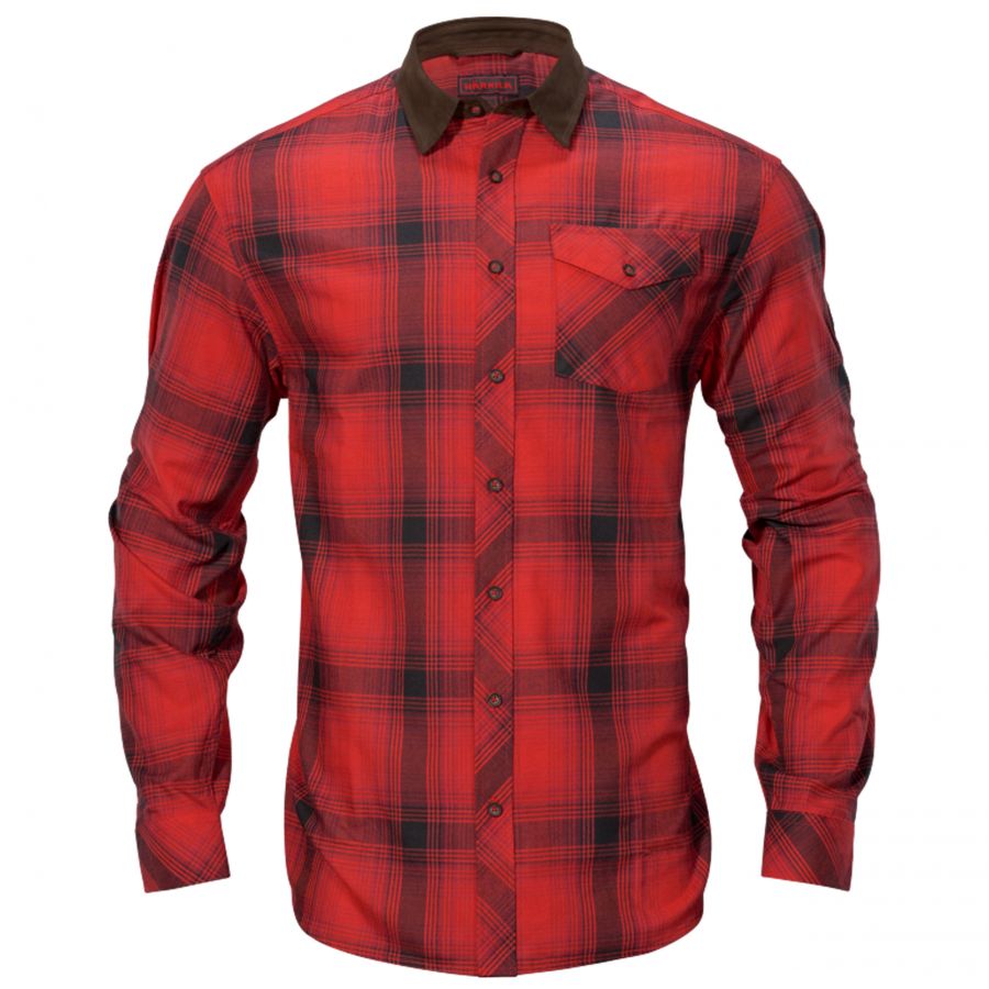 Härkila Driven Hunt flannel red and black shirt 1/4